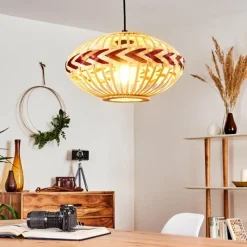 Style Boho-Chic-hofstein Suspension Jaurama Noir, 1 lumière