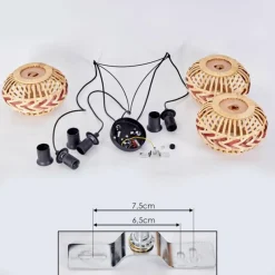 Style Boho-Chic-hofstein Suspension Jaurama Noir, 3 lumières