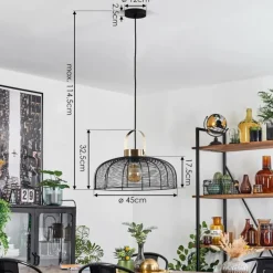 Lampes Vintages & Rétros-hofstein Suspension Jessie Noir, 1 lumière