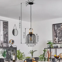 Lampes Vintages & Rétros-hofstein Suspension Jessie Noir, 1 lumière