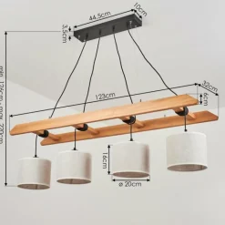 Lampes En Tissu-hofstein Suspension Jubileo Écru, 4 lumières
