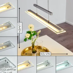 hofstein Suspension Junsele LED Nickel mat, 3 lumières