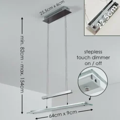 hofstein Suspension Junsele LED Nickel mat, 3 lumières