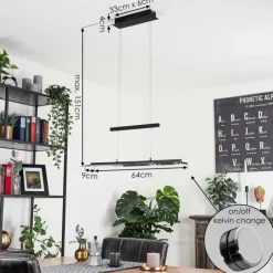 hofstein Suspension Junsele LED Noir, 1 lumière