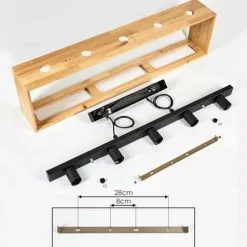 Luminaires Scandinaves-hofstein Suspension Kabimoi Noir, 5 lumières