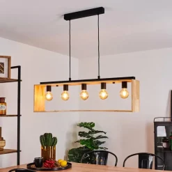 Luminaires Scandinaves-hofstein Suspension Kabimoi Noir, 5 lumières