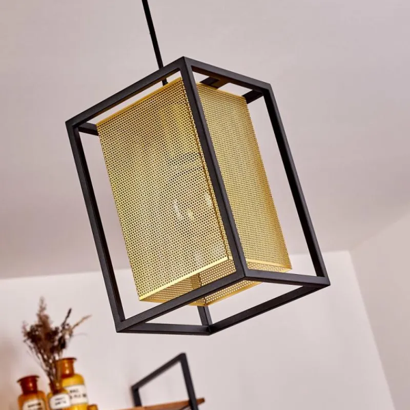 Lampes Dorées-hofstein Suspension Kabu Noir, 1 lumière
