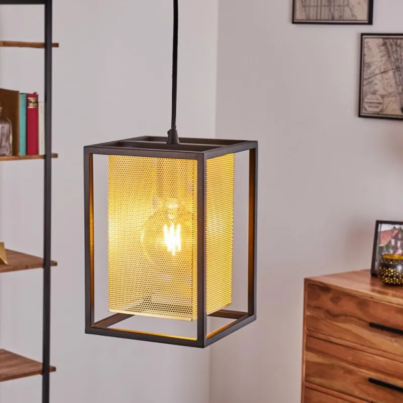 Lampes Dorées-hofstein Suspension Kabu Noir, 1 lumière