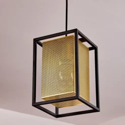 Lampes Dorées-hofstein Suspension Kabu Noir, 1 lumière