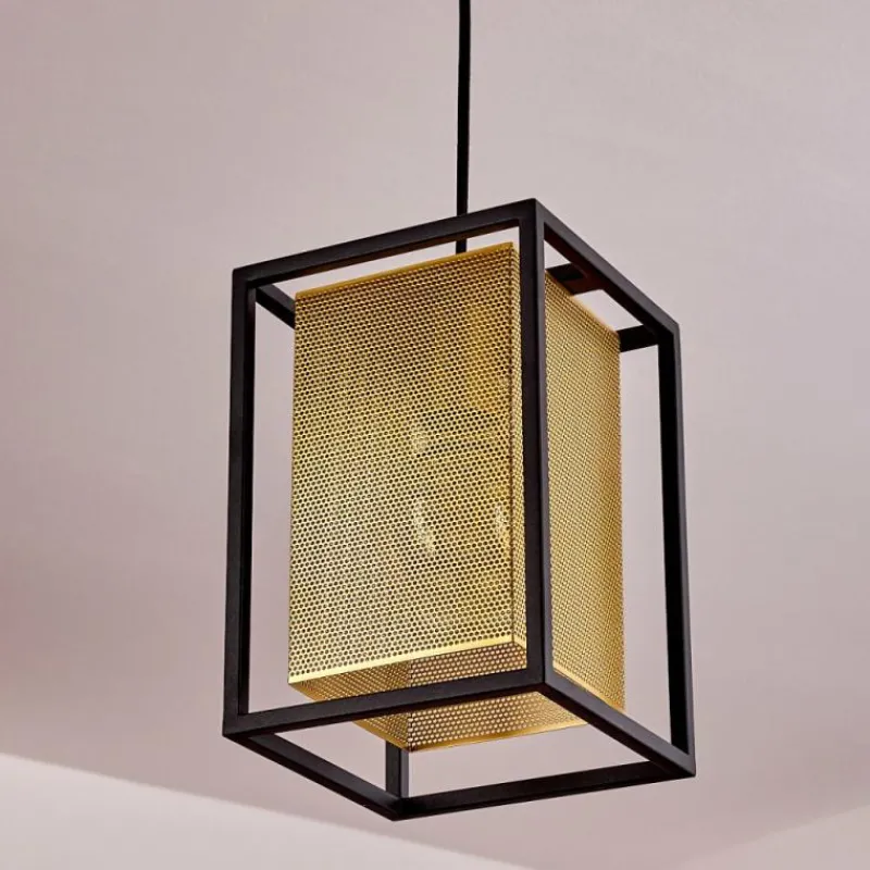 Lampes Dorées-hofstein Suspension Kabu Noir, 1 lumière