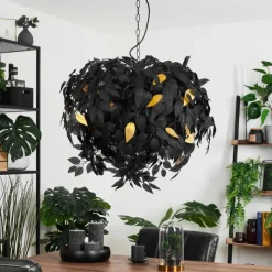 Lampes Dorées-hofstein Suspension Kallax Noir, 4 lumières