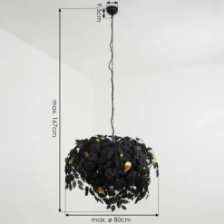 Lampes Dorées-hofstein Suspension Kallax Noir, 4 lumières