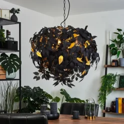 Lampes Dorées-hofstein Suspension Kallax Noir, 4 lumières