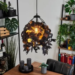 Lampes Dorées-hofstein Suspension Kallax Noir, 1 lumière