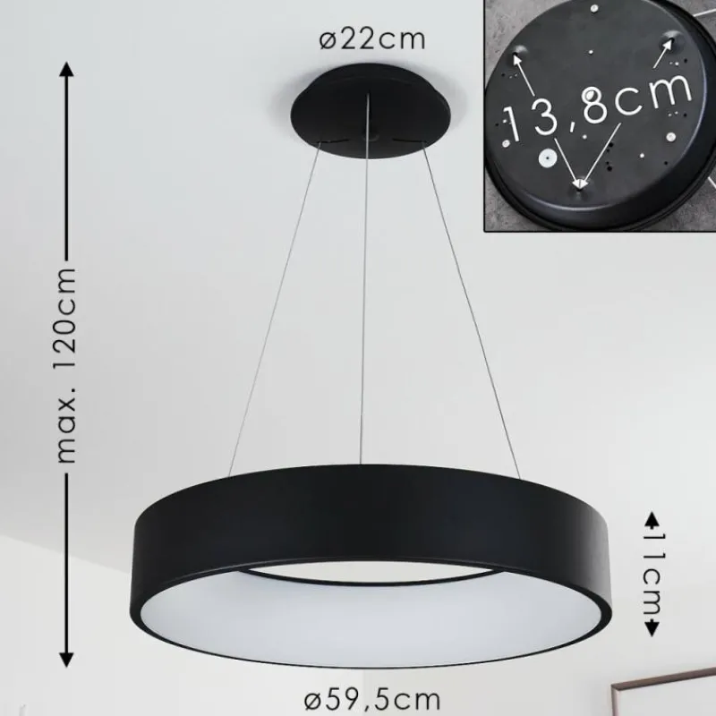 hofstein Suspension Kampala LED Noir, 1 lumière* Éclairage Led