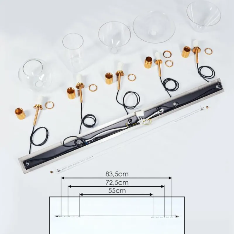 hofstein Suspension Karo Laiton, Noir, 5 lumières