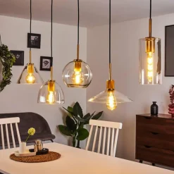 hofstein Suspension Karo Laiton, Noir, 5 lumières