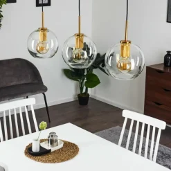 hofstein Suspension Karo Laiton, Noir, 3 lumières