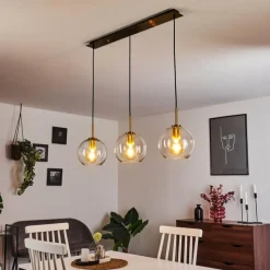 hofstein Suspension Karo Laiton, Noir, 3 lumières