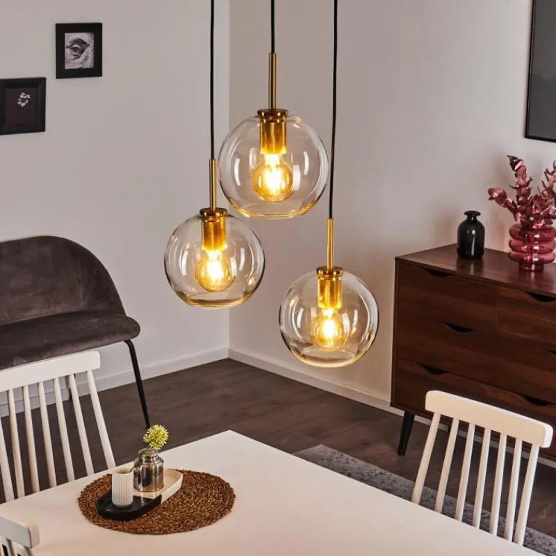 hofstein Suspension Karo Laiton, Noir, 3 lumières