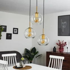 hofstein Suspension Karo Laiton, Noir, 3 lumières