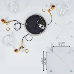 hofstein Suspension Karo Laiton, Noir, 3 lumières