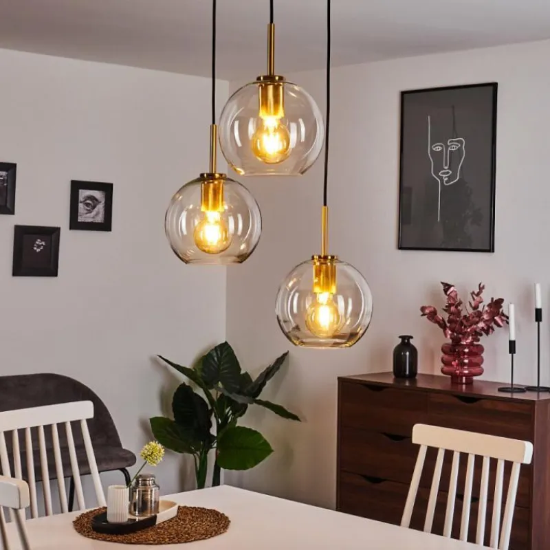 hofstein Suspension Karo Laiton, Noir, 3 lumières