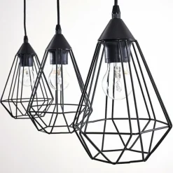 Lampes Vintages & Rétros-hofstein Suspension Kavvi Noir, 3 lumières
