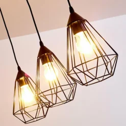 Lampes Vintages & Rétros-hofstein Suspension Kavvi Noir, 3 lumières