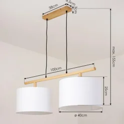 Lampes En Tissu-hofstein Suspension Kelapa Écru, 2 lumières