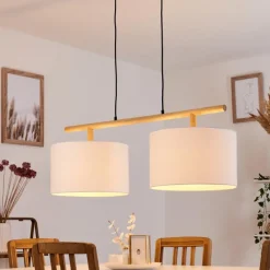Lampes En Tissu-hofstein Suspension Kelapa Écru, 2 lumières