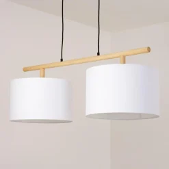 Lampes En Tissu-hofstein Suspension Kelapa Écru, 2 lumières