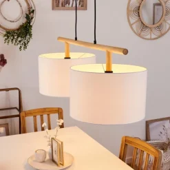 Lampes En Tissu-hofstein Suspension Kelapa Écru, 2 lumières