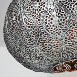 Luminaires Indiens-hofstein Suspension Kemer Noir, Argenté, 1 lumière