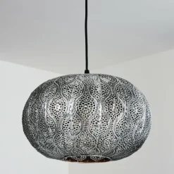 Luminaires Indiens-hofstein Suspension Kemer Noir, Argenté, 1 lumière