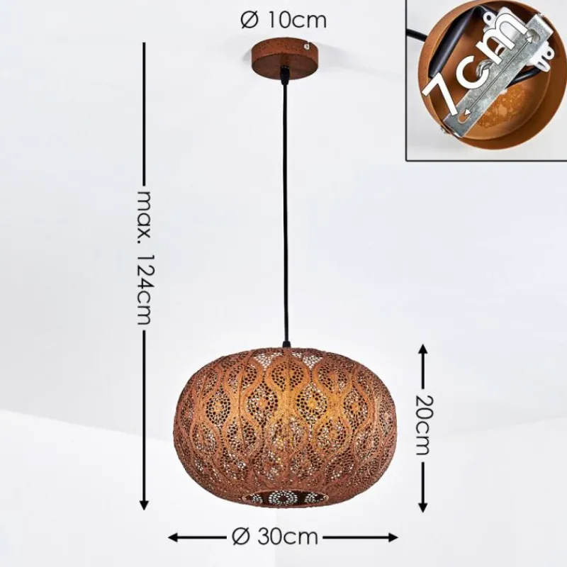 Lampe Turque-hofstein Suspension Kemer Rouille, 1 lumière