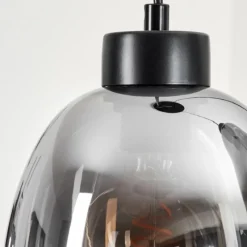 hofstein Suspension Kenong Fumé, Noir, 3 lumières