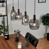 Suspension Verre Fumé-hofstein Suspension Kenong Noir, 4 lumières
