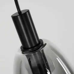 Suspension Verre Fumé-hofstein Suspension Kenong Noir, 3 lumières