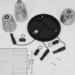 Suspension Verre Fumé-hofstein Suspension Kenong Noir, 3 lumières