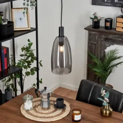 Suspension Verre Fumé-hofstein Suspension Kenong Noir, 1 lumière