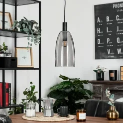 Suspension Verre Fumé-hofstein Suspension Kenong Noir, 1 lumière