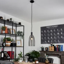 Suspension Verre Fumé-hofstein Suspension Kenong Noir, 1 lumière