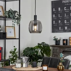 Suspension Verre Fumé-hofstein Suspension Kenong Noir, 1 lumière