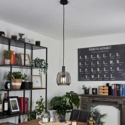 Suspension Verre Fumé-hofstein Suspension Kenong Noir, 1 lumière