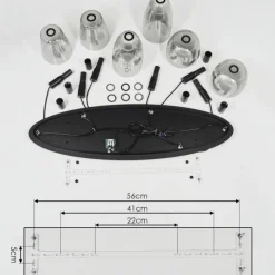 Suspension Verre Fumé-hofstein Suspension Kenong Noir, 6 lumières