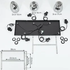 hofstein Suspension Kenong Noir, 6 lumières
