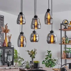 hofstein Suspension Kenong Noir, 6 lumières