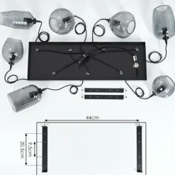 Suspension Verre Fumé-hofstein Suspension Kerang Noir, 7 lumières