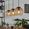 Lampes Dorées-hofstein Suspension Keryvaland Noir, 3 lumières